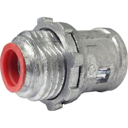 3/8" Armored Cable / Flex Connector, for 1/2" Knockout, Zinc