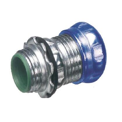 EMT Compression Connector, 1-1/4 inch, Insulated, Raintight, Steel