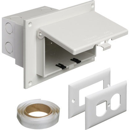 Weatherproof-In-Use Box, 1-Gang, Recessed, Horizontal, Non-Metallic, White Cover