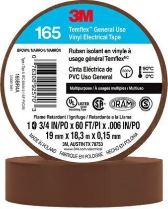 General Use Vinyl Electrical Tape, Multi-Purpose, Brown, 3/4" x 60'