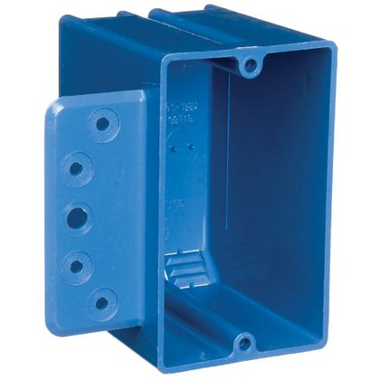 Switch/Outlet Box with Bracket, 1-Gang, Depth: 2-15/16", Non-Metallic