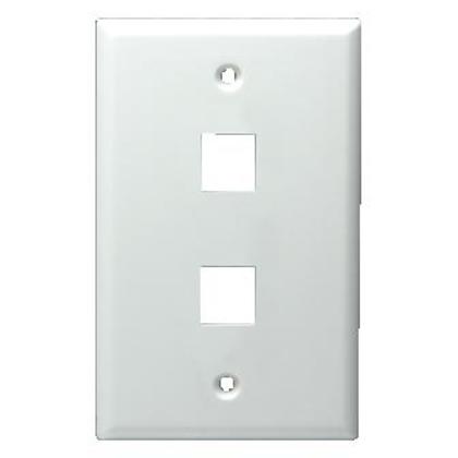 Wallplate TechChoice Box Mount 2-Port 1-Gang Cloud White