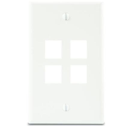 Wallplate Box Mount 4-Port 1-Gang White