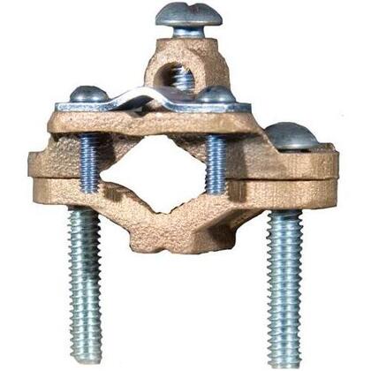 Armored Ground Clamp, Size: 1/2 to 1", 4 to 8 AWG, Bronze