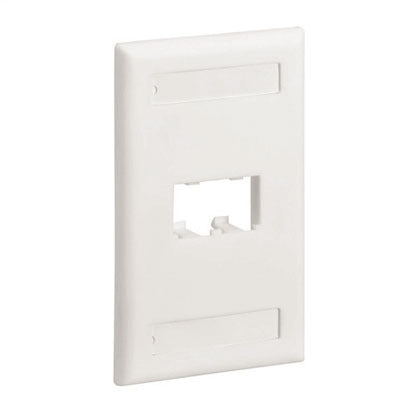 Wallplate, Executive, 1-Gang, 2-Port, Box Mount, Mini-Com, White