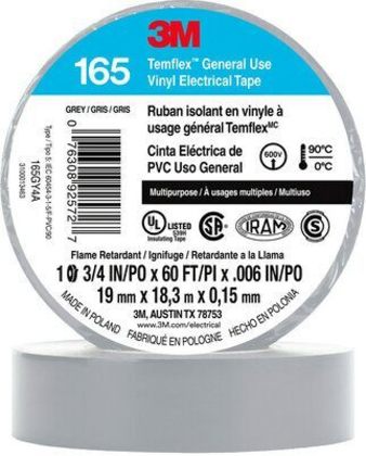 General Use Vinyl Electrical Tape, Multi-Purpose, Gray, 3/4" x 60'