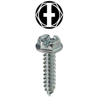 # 10 x 1-1/4" Sheet Metal Screw, Hex Washer Head, Slotted, Steel, 100/PK