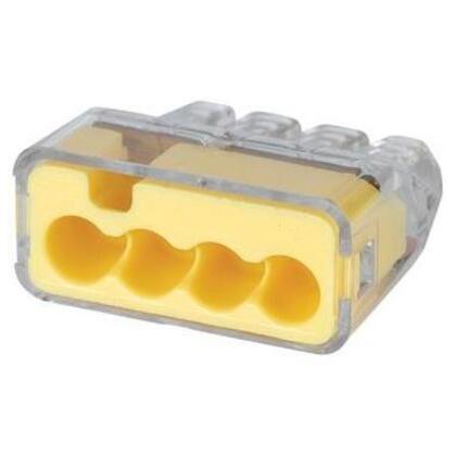 In-Sure® Push-In Wire Conn, 34 4-Port Yel, 200/Jar