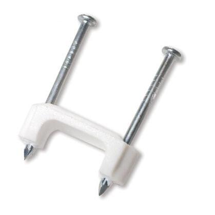 Plastic Insulated Cable Staples, 1/2", 500/Bag