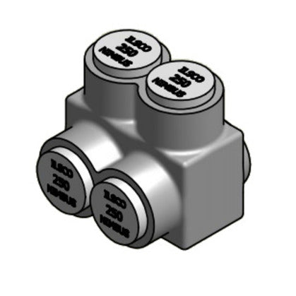 Multi-Tap Connector, 2 Port, 1 Side Entry, 6 to 250 MCM, AL/CU