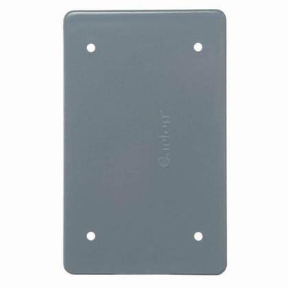Weatherproof Cover, Blank, 1-Gang, Non-Metallic, Gray