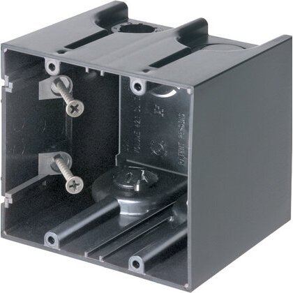 Switch/Outlet Box, 2-Gang, 3-1/2" Deep, Non-Metallic