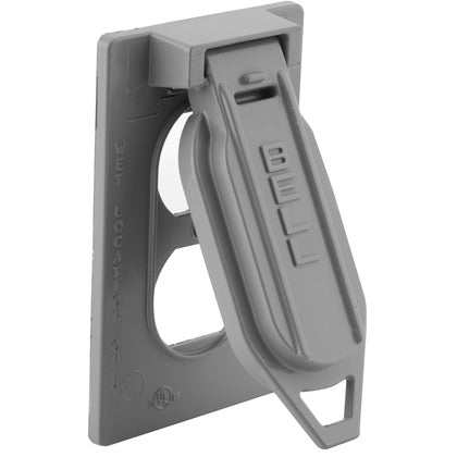 Weatherproof Cover, 1-Gang, Duplex, Vertical, Aluminum, Gray