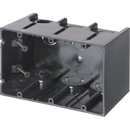 Switch/Outlet Box, 3-Gang, 3-1/2" Deep, Non-Metallic
