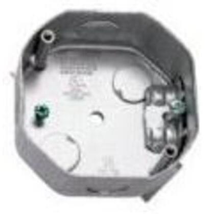 4" Octagon Ceiling Box, 1-1/2" Deep, KOs, Metallic