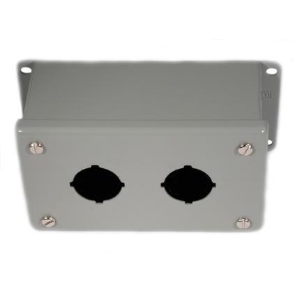 Enclosure, Pilot Device, 30 mm, 2 Hole, Steel, Type 12/13