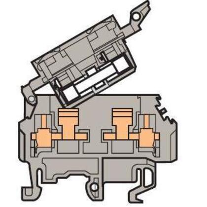 Terminal Block, Fuse Holder, Gray, Type: M 4/8.SF, 8mm
