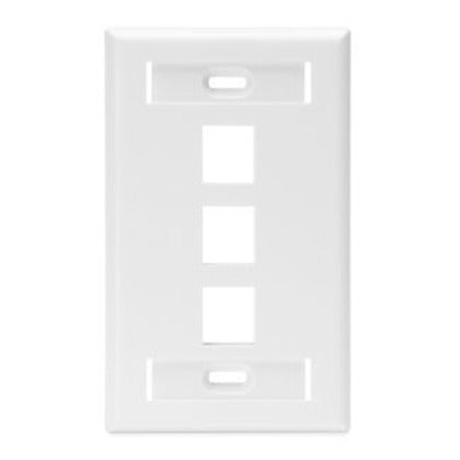 Wallplate, QuickPort, 1-Gang, 3-Port, ID Windows, White