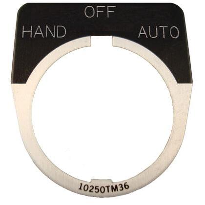 30mm, Legend Plate, HAND-OFF-AUTO, Black Field