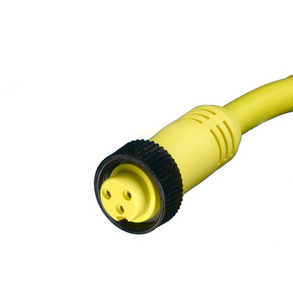 Connection Cable, Single End , Yellow, Straight Female, 600V AC/DC