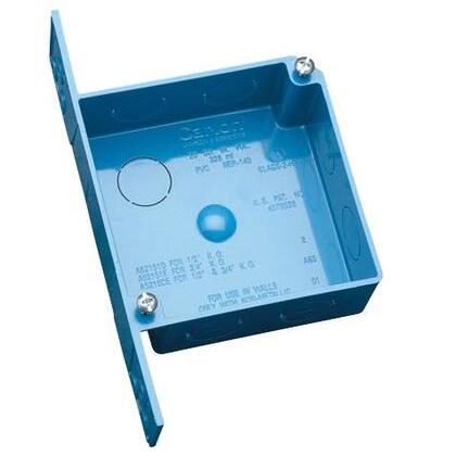 4" Square, Outlet/Switch Box, Depth: 2-3/8", Non-Metallic
