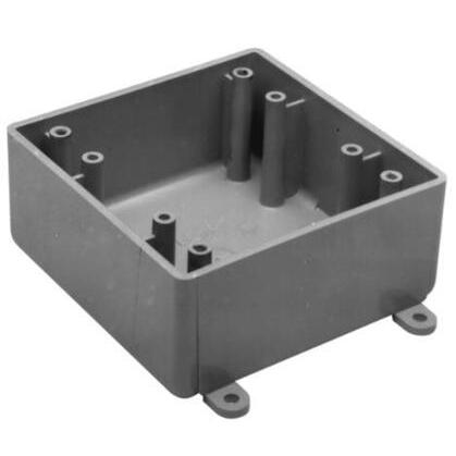 Weatherproof Box, 2 Gang, No Outlets, 2" Depth, Non-Metallic