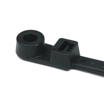 Screw Cable Tie, 48 lb, 8.46", Black, 100/PK
