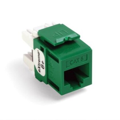 Snap-In Connector, Quickport, eXtreme 6+, CAT 6, Green, 50 in a Bag
