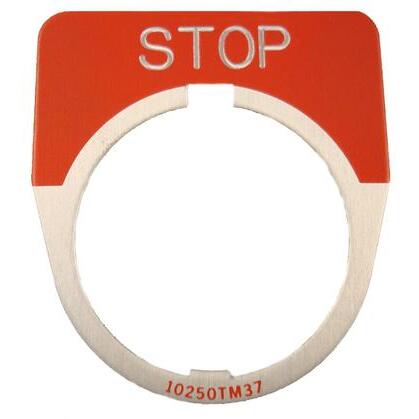 30mm, Legend Plate, STOP, Red Field