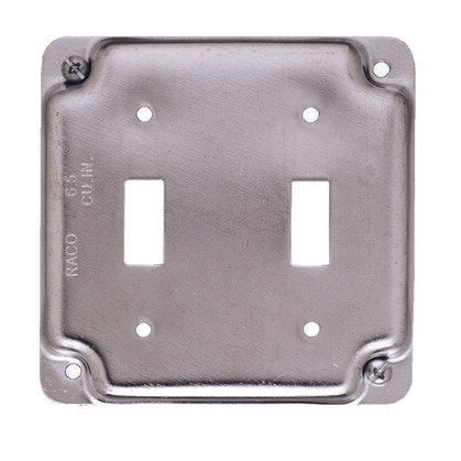 4" Square Exposed Work Cover, (2) Toggle Switch