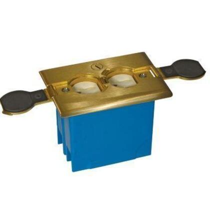 Adjustable Floor Box, 1-Gang, Brass