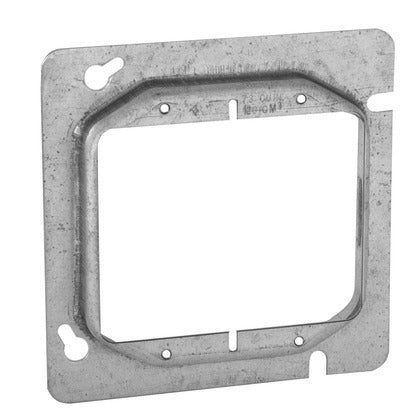 4-11/16" Square Cover, 2-Device, Mud Ring, 5/8" Raised, Drawn