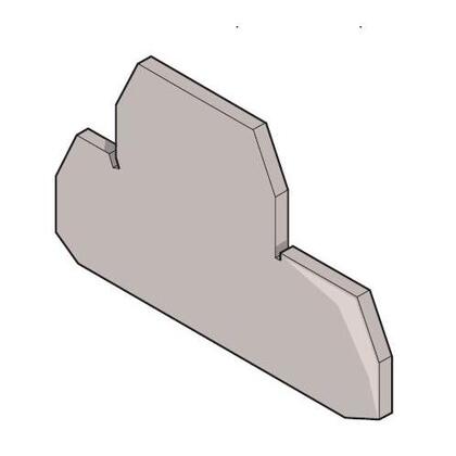 Terminal Block, Snap-On, End Section, 1mm,Type: FEM6D, Gray