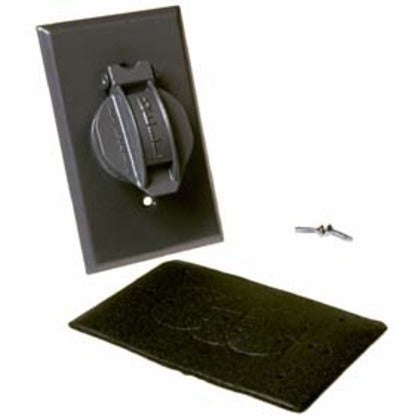 Weatherproof Cover, 1-Gang, Single Receptacle, Vertical, Aluminum, Gray
