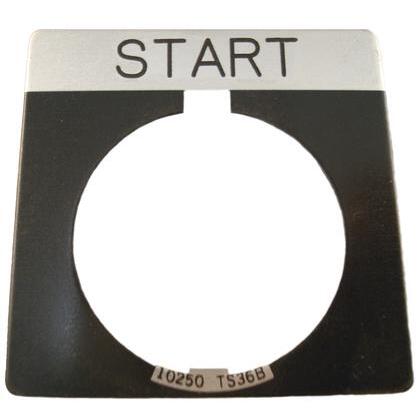 30mm, Legend Plate, START, Black Field, Square