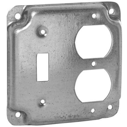4" SQ Exposed Cover, (1) Toggle Switch, (1) Duplex