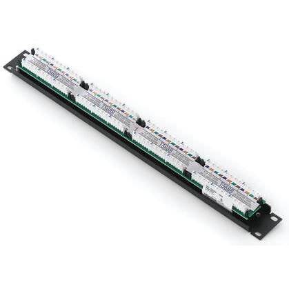 Patch Panel, Flat 110-Style, 1RU, 24-Port, Category 5e