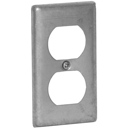 Handy Box Cover, Duplex Receptacle Type, Drawn, Steel