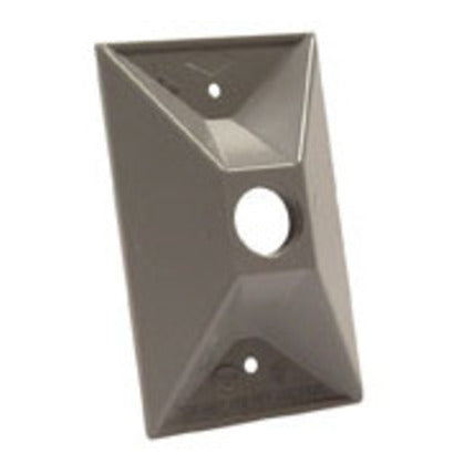 Weatherproof Cover, 1-Gang, (1) 1/2" Outlet, Die-Cast Aluminum, Gray