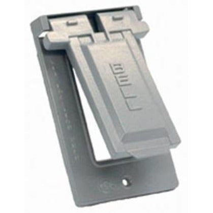 Weatherproof Cover, 1-Gang, GFCI, Vertical, Aluminum, Gray