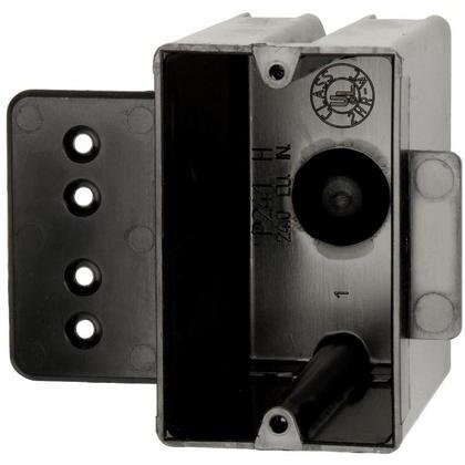 Switch Box With Bracket, 1 Gang, 3-9/16" Deep, PVC, Black