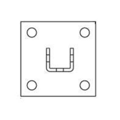 Strut Post Base, Single, 6" X 6" X 3-1/2", Steel/Electro-Galvanized