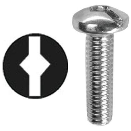 #8-32 x 2" Round Head Machine Screw, Square/Slotted, Zinc Plated Steel