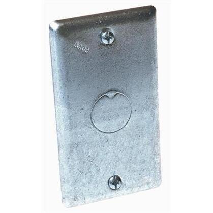 Handy Box Cover,Blank Type, Drawn, 1/2" Knockout, Steel