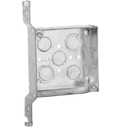 4" Square Box, Welded, Metallic, 1-1/2" Deep, Vertical Bracket