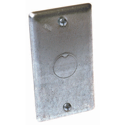 Handy Box Cover, Type: Blank with 1/2" Knockout, Drawn, Metallic