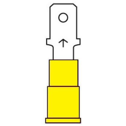 Male Tab, Vinyl-Insulated, WR: 12 - 10,Mates with 0.187-in wide female tab