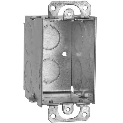 Switch Box, Gangable, 2" Deep, Conduit Knockouts, Ears