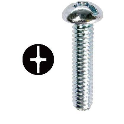 #6-32 x 1-1/2" Round Head Machine Screw, Steel, 100/Pack