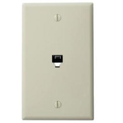 Telephone Wall Jack, 1-Gang, Surface Mount, Almond